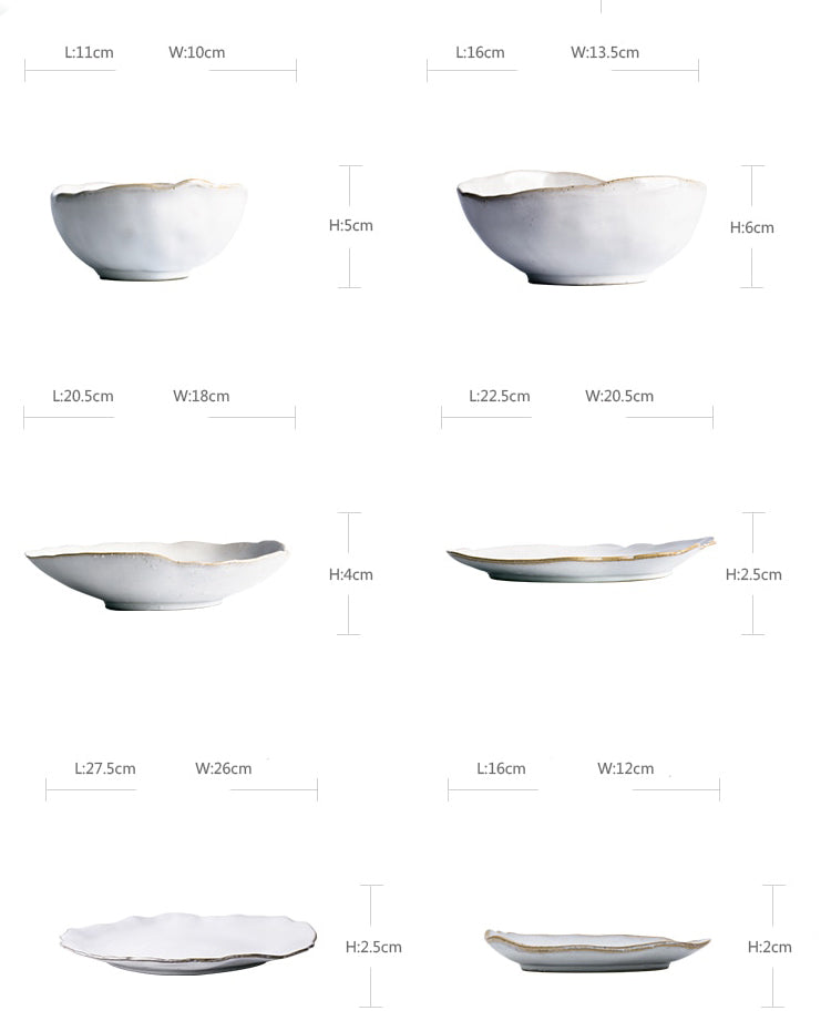 Nordic Ceramics Irregular Shape Plate Bowl Cup