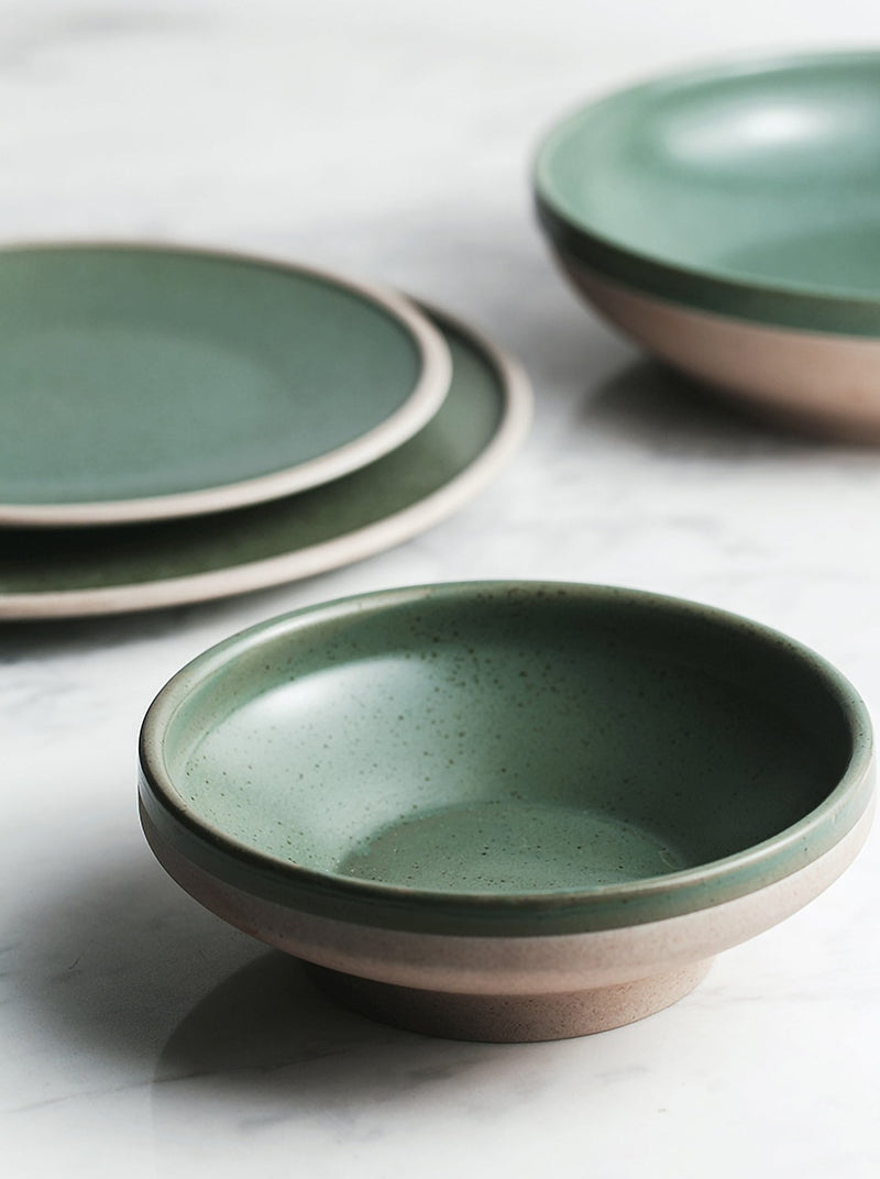 Mint Green Round Ceramic Plates