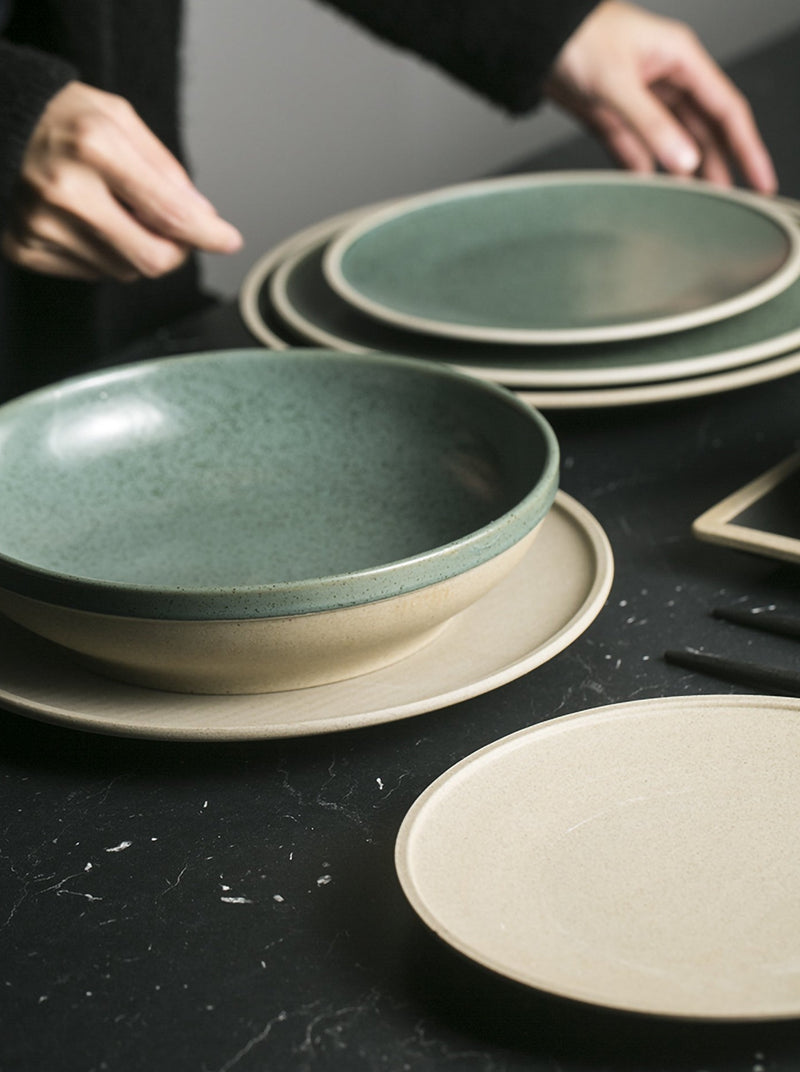 Mint Green Round Ceramic Plates