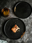 Black and Gold Plated Western Style Dinner Plate