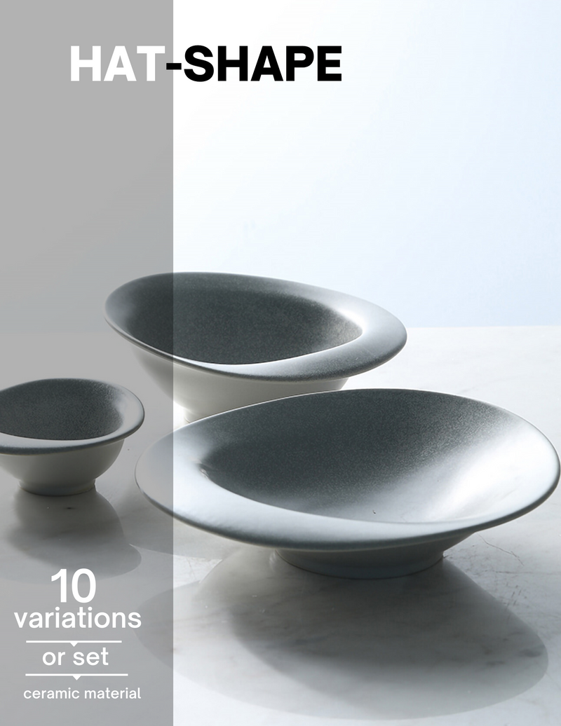 Stone Grey Irregular Shape Ceramic Plate