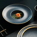 Gold Rim Pasta Plate Sauce Dish Cup Bowl Dinnerware