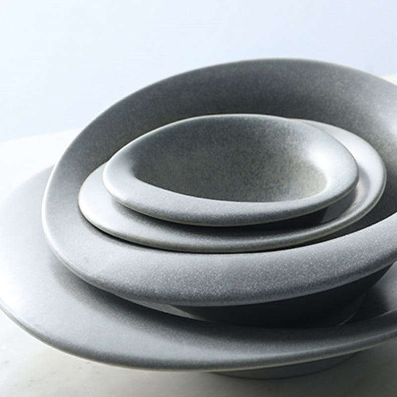 Stone Grey Irregular Shape Ceramic Plate