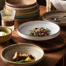 Retro Ceramic Shallow Plate For Dessert Salad Soup