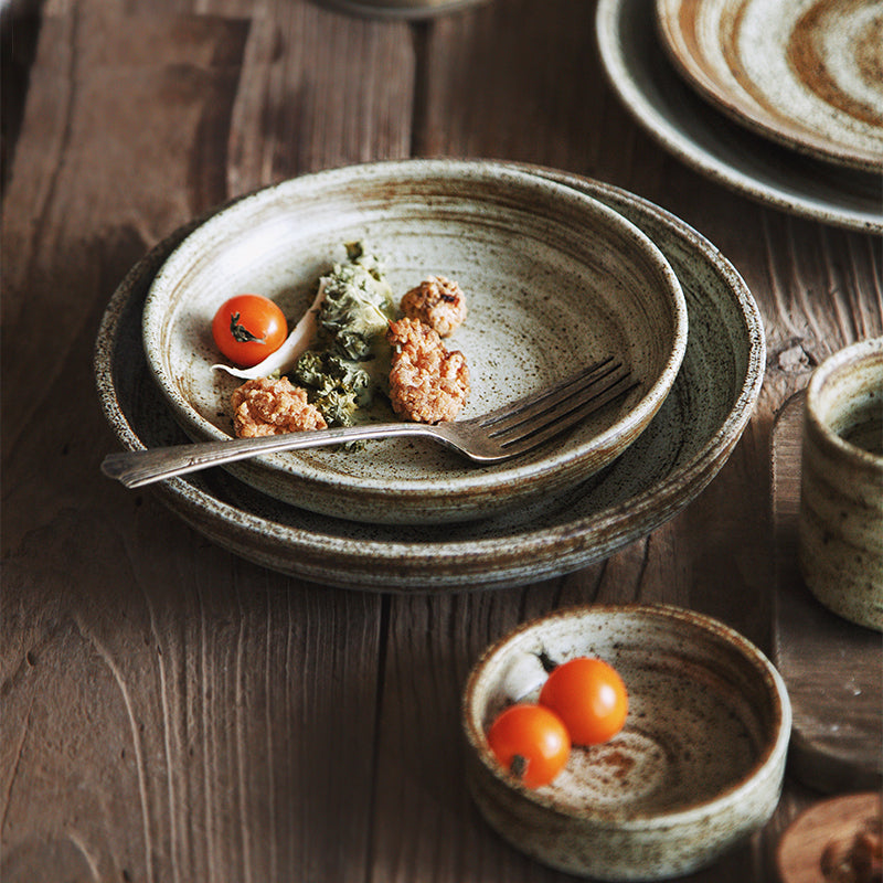 Handmade Round Steak Plates and Bowls