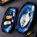 Japanese Style Sushi Oval Plate Top Restaurant Michelin