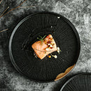 Black and Gold Plated Western Style Dinner Plate