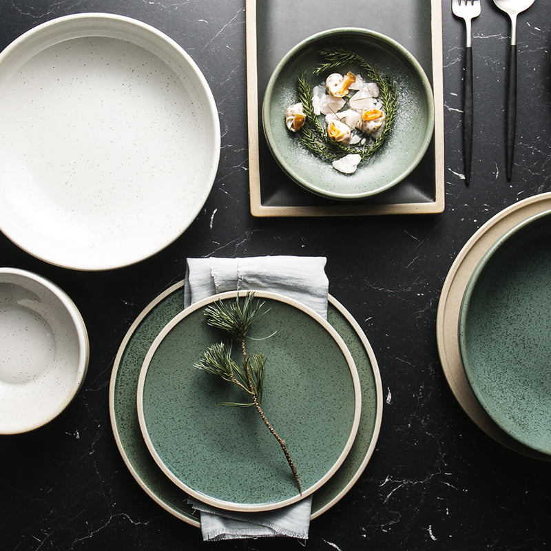 Mint Green Round Ceramic Plates