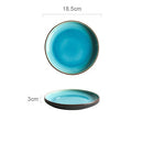 Ice Cracking Glaze Blue Ceramic Plates
