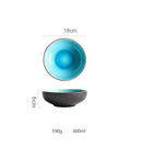 Ice Cracking Glaze Blue Ceramic Plates