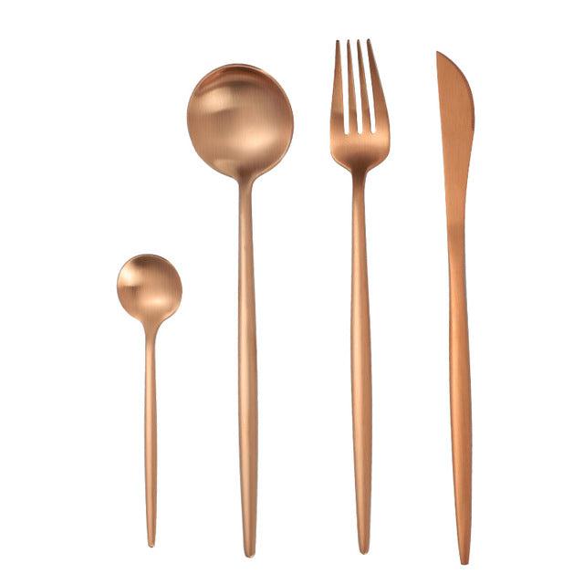 Gold Stainless Steel Luxury Cutlery Set