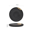 Black and Gold Plated Western Style Dinner Plate