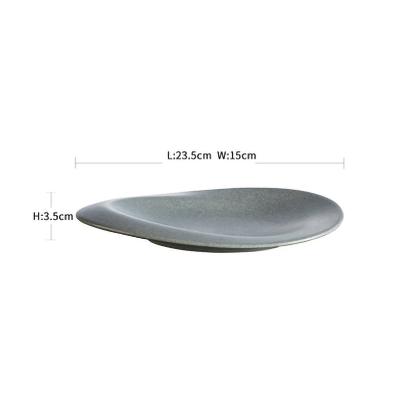 Stone Grey Irregular Shape Ceramic Plate