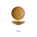 Retro Ceramic Shallow Plate For Dessert Salad Soup