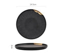 Black and Gold Plated Western Style Dinner Plate