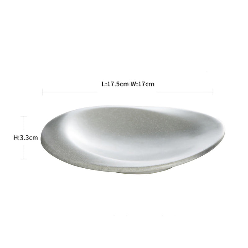 Stone Grey Irregular Shape Ceramic Plate