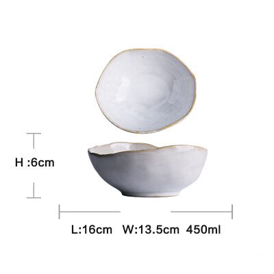 Nordic Ceramics Irregular Shape Plate Bowl Cup