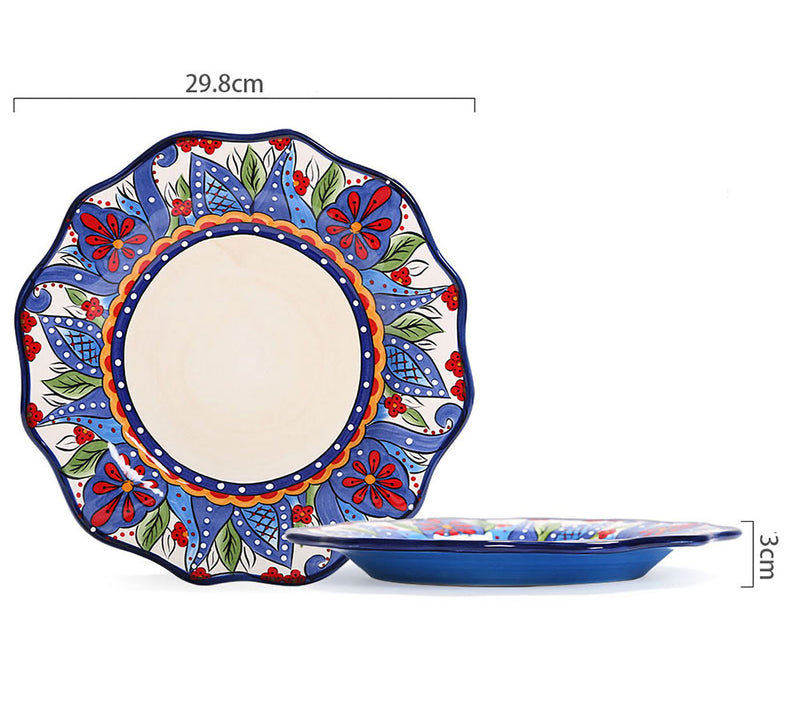 Hand-Painted Porcelain Lotus Shaped Flower Edition Plates