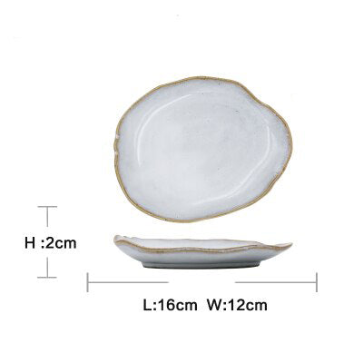 Nordic Ceramics Irregular Shape Plate Bowl Cup