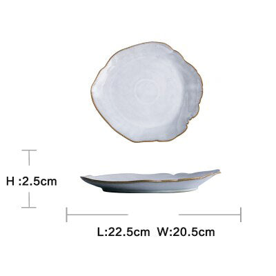 Nordic Ceramics Irregular Shape Plate Bowl Cup