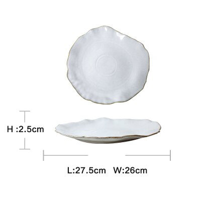 Nordic Ceramics Irregular Shape Plate Bowl Cup