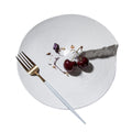 Irregular Round Black White Ceramic Plate Top Restaurant Michelin Star Plate