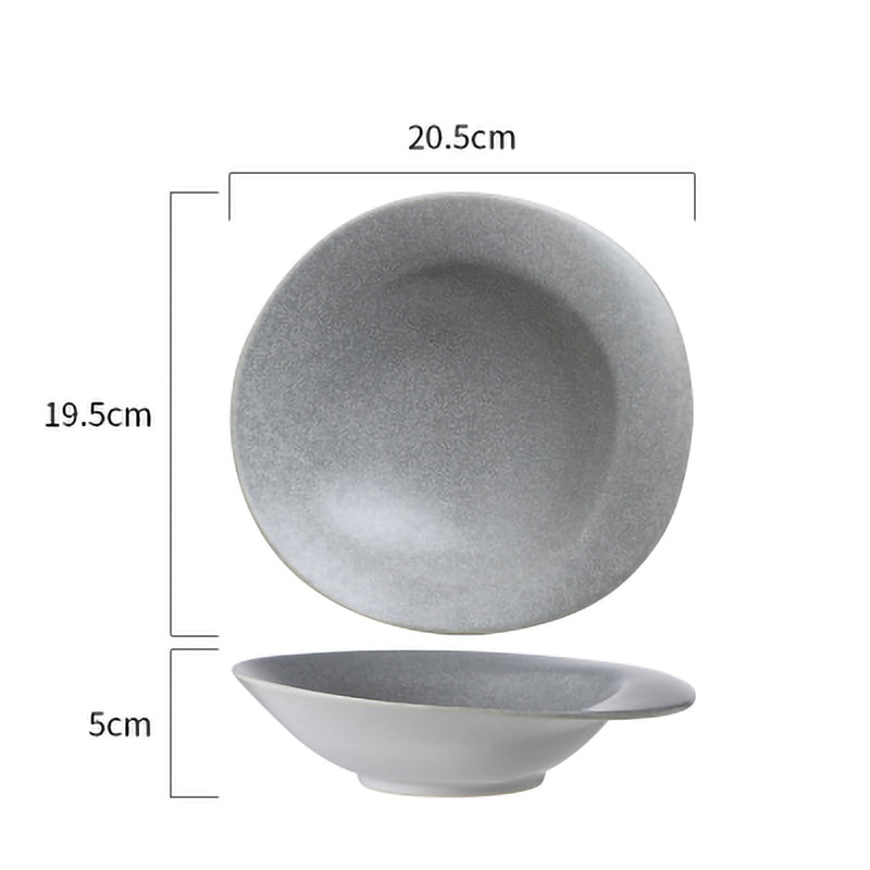 Stone Grey Irregular Shape Ceramic Plate