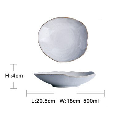 Nordic Ceramics Irregular Shape Plate Bowl Cup